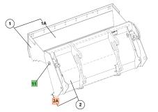 Břit klapačka pevná strana - JCB 3CX 123/02362 20mm - HARDOX HB500