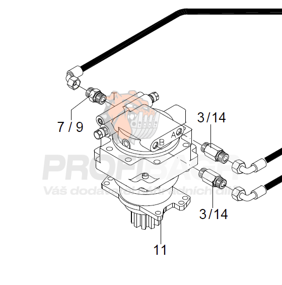 OTOČOVÝ MOTOR TEREX TC20 5527650060, PCR1B5AP8651B - OEM